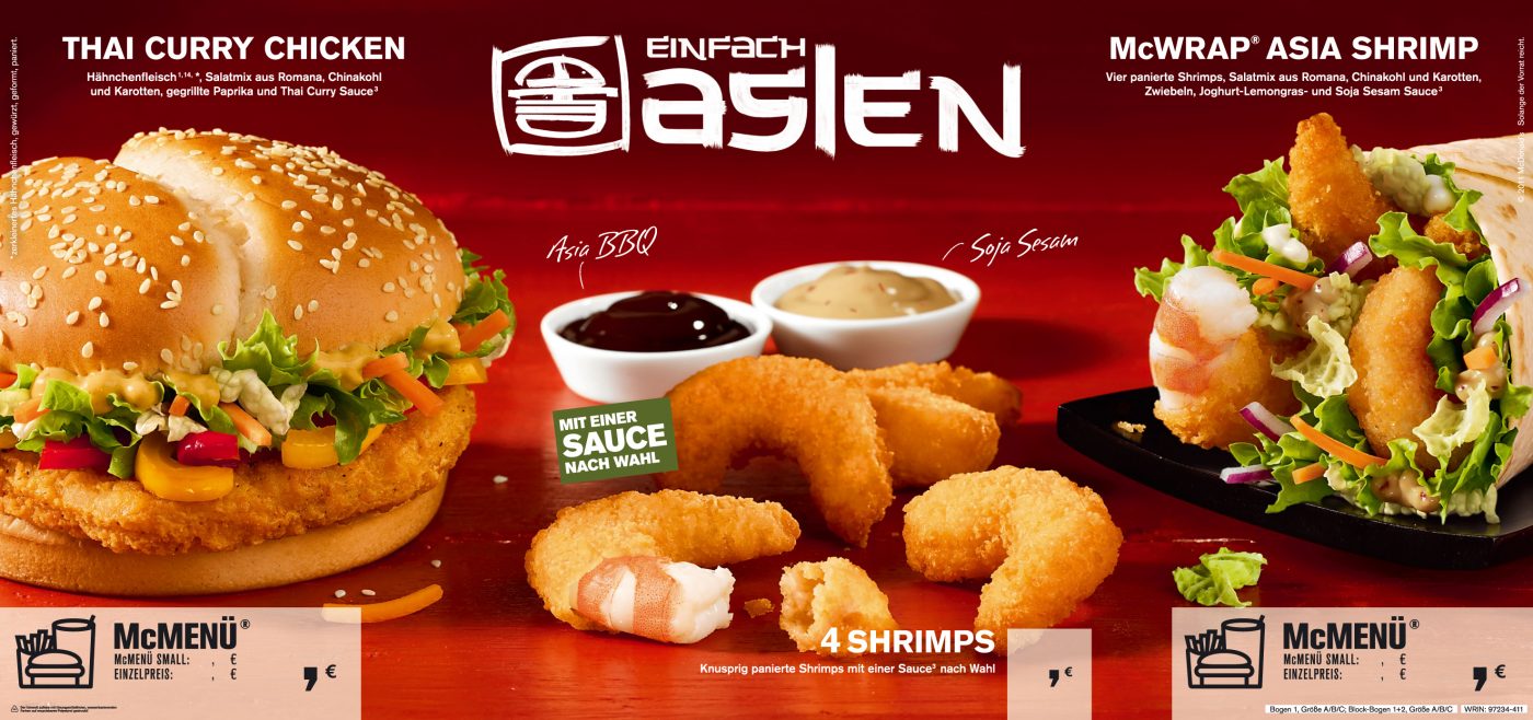 Shrimps Asien Fast Food advertising red Underground