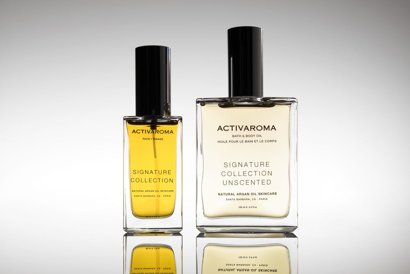 cosmetic image shots argan oil two bottles bodyoil grey background