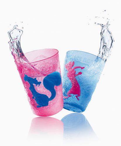 liquids in high speed splash out of two cups