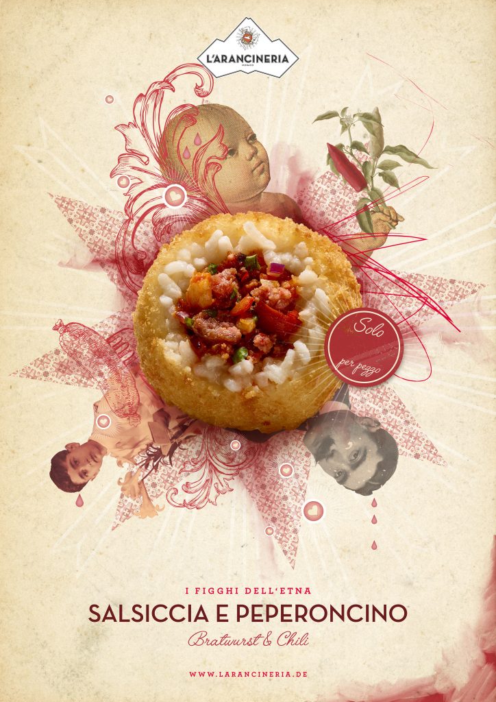 packaging food photography of a rice balls with salsicia seafood