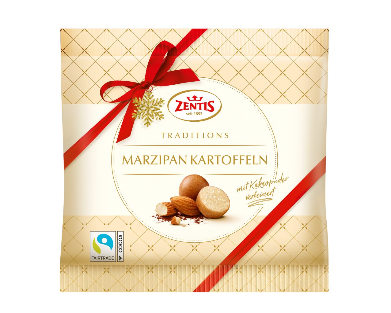 confectionery marzipan potatoes in a bag for packaging photography